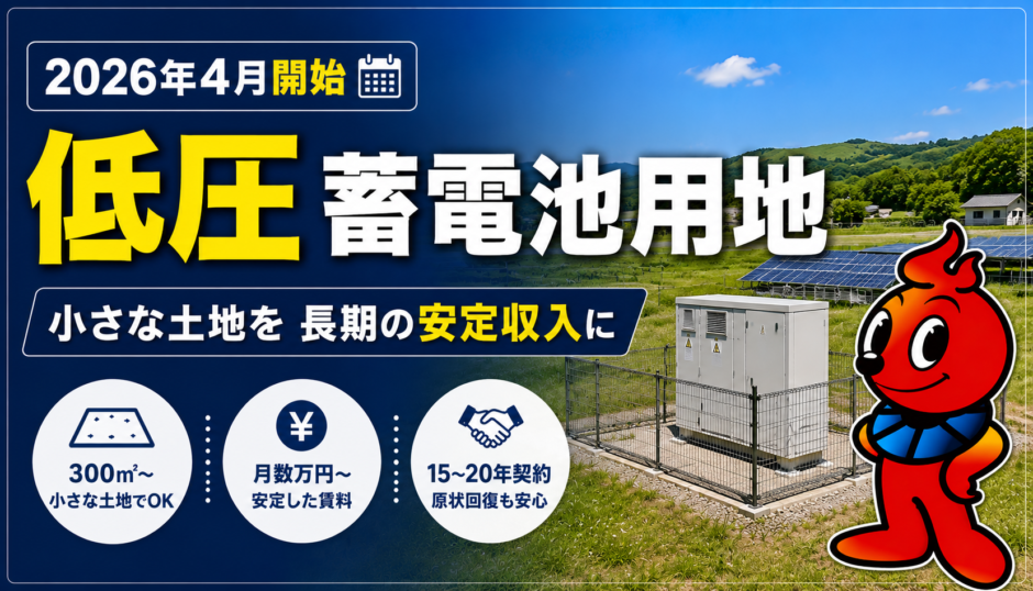 低圧蓄電池用地の募集