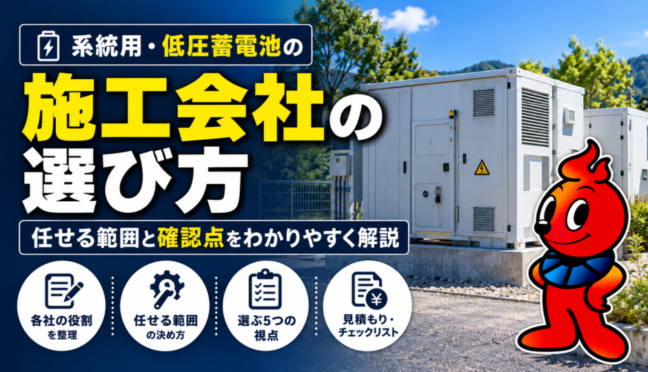 系統用・低圧蓄電池の施工会社の選び方